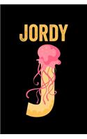Jordy: Journal (Diary, Notebook) Personalized Custom Name Alphabet Jellyfish Birthday Gift for Boys