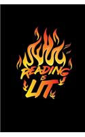 Reading is lit: 6x9 BOOKS - dotgrid - dot grid paper - notebook - notes