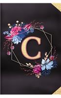 C: Monogram initial C notebook / Journal: Personalized Name Letter gifts for girls, women & men: School gifts for kids & teachers (blank lined Notebook