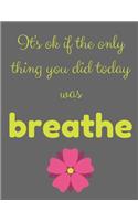 It's OK If The Only Thing You Did Today Was Breathe: Depression Tracker Journal, track your ups and downs, medication tracker, medical appointments(2 Depression Trackers)