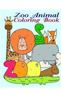 Zoo Animal Coloring Book: Christmas Book Coloring Pages with Funny, Easy, and Relax