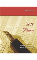 2019 Planner: Weekly Planner & Monthly Calendar(1 Plain & Simple)