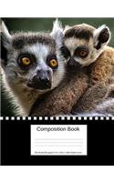 Composition Book 100 Sheets/200 Pages/7.44 X 9.69 In. Wide Ruled/ Lemur: Writing Notebook Lined Page Book Soft Cover Plain Journal