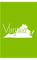 Virginia - Lime Green Lined Notebook with Margins: 101 Pages, Medium Ruled, 6 x 9 Journal, Soft Cover