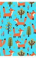 Journal Notebook Cute Foxes Pattern 2: 110 Page Plain Blank Journal For Drawing, Writing, Doodling In Portable 6 x 9 Size.(32 My Favorite Plain Journal 2)