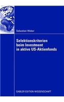 Selektionskriterien Beim Investment in Aktive Us-Aktienfonds