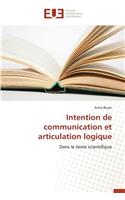 Intention de Communication Et Articulation Logique