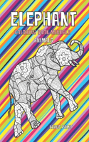 Coloring Book Mandala Animals - Large Print - Elephant