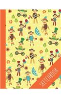 Adorable monkeys sketchbook: Unique sketchbook 120 pages, 8.5x11 inches, great for artists and monkey lovers, perfect gift for graphic designers, kids and students.