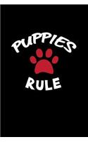 Puppies Rule: Dot Grid Journal - Puppies Rule Dog Paw Black Cute Fun-ny Animal Gift - Black Dotted Diary, Planner, Gratitude, Writing, Travel, Goal, Bullet Notebo