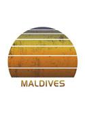 Maldives: Notebook Paper For Work, Home or School With Lined Wide Ruled Sheets. Vintage Sunset Note Pad Composition Journal For Family Vacations. Back To Scho