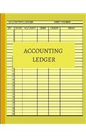 Accounting Ledger: Basic ledger book for monthly weekly personal ledger accounting journal pages book sheets paper for general accounting with 6 columns accounting pap