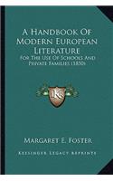 Handbook of Modern European Literature
