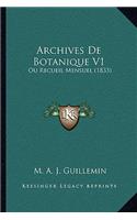 Archives De Botanique V1