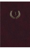 Monogram "3" Blank Book: 150 Page Sketchbook Scrapbook Notebook