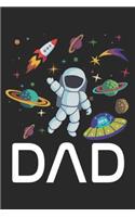 Dad: Dad Outer Space Birthday Party Premium Journal/Notebook Blank Lined Ruled 6x9 100 Pages