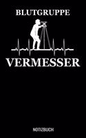 Blutgruppe Vermesser: A5 Notizbuch Demi Raster / Karo / Kariert 120 Seiten für Vermesser
