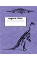 Composition Notebook: Dinosaur Skeletons 8.5 X 11 Lined College Ruled Paper Notebook, Appreciation Gift, Quote Journal or Diary Unique Inspirational Gift for Friend or Te