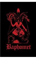 Baphomet: Satanic Journal - Blood Red - Bullet Journal Dot Grid Pages(3 Journal, Notebook, Diary, Composition Book)