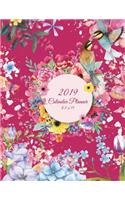 2019 Calendar Planner 8.5 x 11: Beautiful Pink Floral, Daily Calendar Book 2019, Weekly/Monthly/Yearly Calendar Journal, Large 8.5" x 11" 365 Daily journal Planner, 12 Months Calen