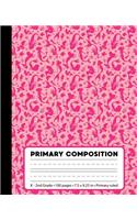 Primary Composition: Mermaid Pink Marble Composition Book for Girls K-2. Beautiful notebook handwriting paper. Primary ruled - middle dotted guide lines. 100 pages, 7.5 (Primary Composition Books)