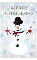 Merry Christmas Snowman Blank Cookbook Recipes & Notes (6 x 9) 150 Pages