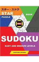 Star Book Puzzle 400+ Sudoku. Easy and Medium Levels.