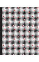 Houndstooth and Hearts 5 X 5 Graph Paper Notebook