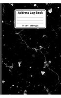 Address Log Book. 6 X 9. 120 Pages: Handy Size Address Book to Write Names, Addresses, Phone Numbers, Emails and Birthdays. Black White Stone Texture Pattern Cover.