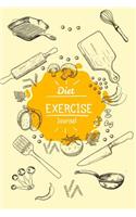 Diet Exercise Journal: Food and Exercise Planner, Diet Diary, Health Exercise & Weight Loss Tracker, Before and After, Healthy Body