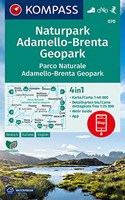 Naturpark Adamello-Brenta Geopark, Parco Naturale Adamello-Brenta Geopark 1:40 000: 4in1 Wanderkarte 1:40000 mit Aktiv Guide und Detailkarten ... in der KOMPASS-App. Fahrradfahren. Skitouren.
