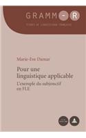 Pour Une Linguistique Applicable