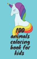 100 animals coloring book for kids