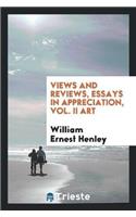 Views and Reviews, Essays in Appreciation, Vol. II Art