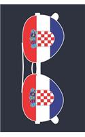 Croatia Notebook 'Croatia Sunglasses' - Holiday Planner - Croatian Flag Diary - Croatia Travel Journal