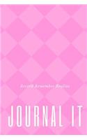Journal It: 150 pages, half college ruled/half blank, hardy matte cover finish.