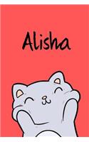 Alisha: Din A5 - 120 Blanko Seiten - Mein Malbuch - Personalisierter Kalender - Vornamen - Schönes Notizbuch - Notizblock Rot - Kinderbuch - Jugendbuch - Or