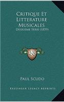 Critique Et Litterature Musicales
