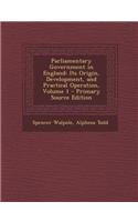 Parliamentary Government in England