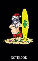 Notebook: Santa Claus Surfboard