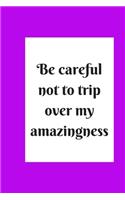 be careful not to trip over my amazingness