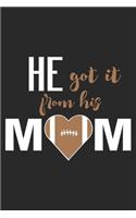 He got it from his mom: Daily planner journal for mother/stepmother, Paperback Book With Prompts About What I Love About Mom/ Mothers Day/Birthday Gifts From Son/Daughter f