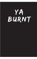 Ya Burnt: Sarcastic Funny Gag - Friends & Family - Sarcasm Blank Lined Journal Notebook
