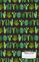 Multipurpose Notebook Composition Journal Diary: Cacti and Succulents on Black Background - 8.5in X 11in Softcover Book for School or Activities, College Ruled, 150 Pages (75 Sheets Front & Back)