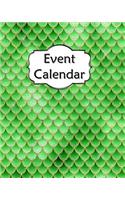 Event Calendar: Perpetual Record Book for Important Celebrations Birthdays Anniversaries with Monthly Address List Green Geometric
