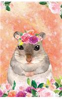 Journal Notebook For Animal Lovers Hamster In Flowers: 162 Lined and Numbered Pages With Index Blank Journal For Journaling, Writing, Planning and Doodling.