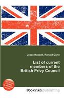 List of Current Members of the British Privy Council