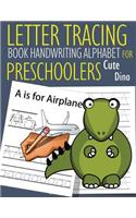 Letter Tracing Book Handwriting Alphabet for Preschoolers Cute Dino