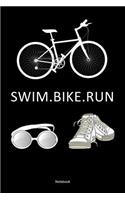 Swim.Bike.Run. Notebook: Gift For Triathlete( 120 Pages Dot Grid 6x9)