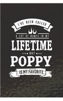 I 've Been Called A Lot Of Names In My Lifetime But Poppy Is My Favorite: Family life grandpa dad men father's day gift love marriage friendship parenting wedding divorce Memory dating Journal Blank Lined Note Book